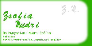 zsofia mudri business card